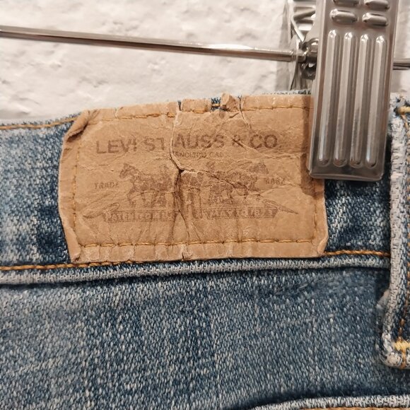 Levis 505 Jeans Womens 6 Long Blue Boot Cut Stretch Mid Rise Medium Wash Tall. - Picture 4 of 9